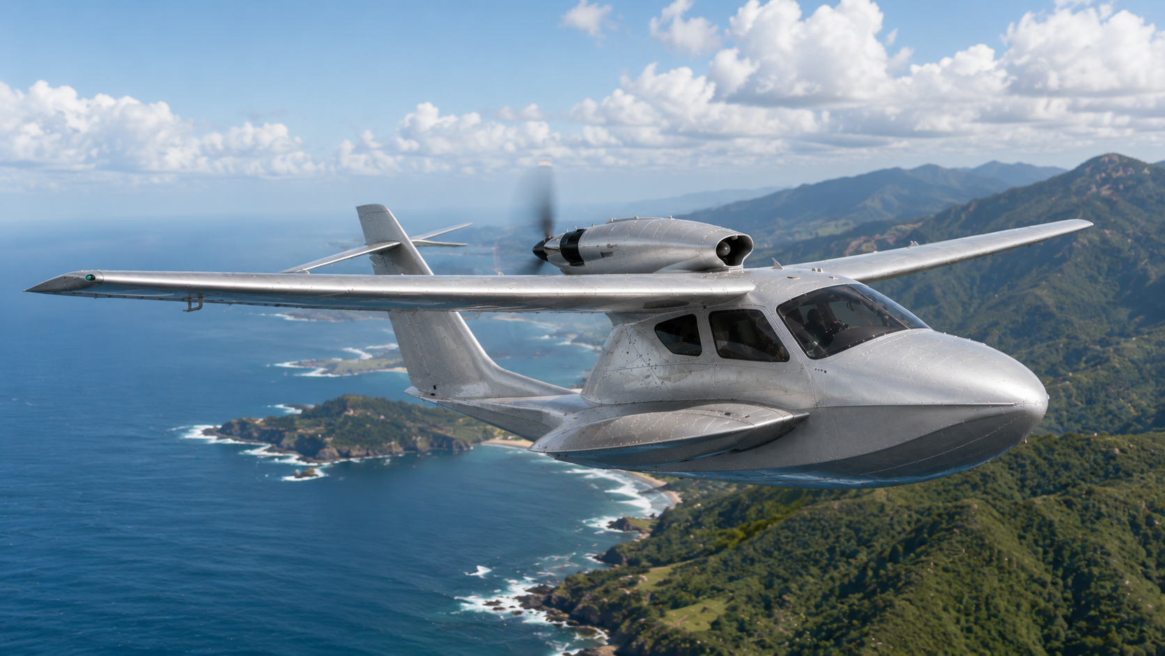 Simplify Aviation aircraft in a quiet modern hangar